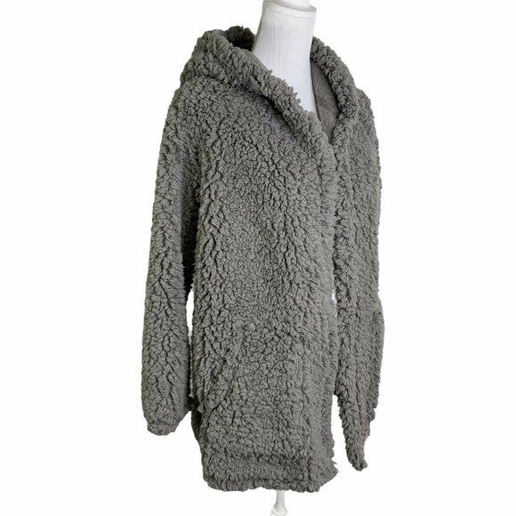 BP Cozy Cloud Hooded Side Pockets Teddy Cardigan - Picture 5 of 11